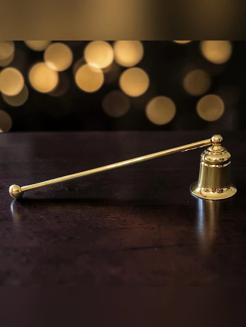 Vintage Brass Candle Snuffer Long Handle Bell Shaped Candle Extinguisher Décor